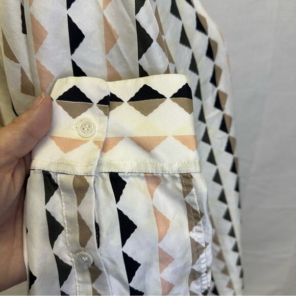 Theory Women’s Geometric Print Button-Down Shirt Size M - Picture 7 of 11